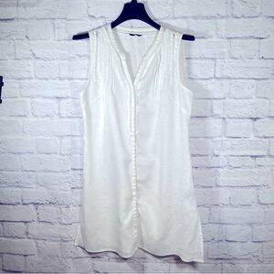 Ecologie White Linen Button Down Dress Size 10